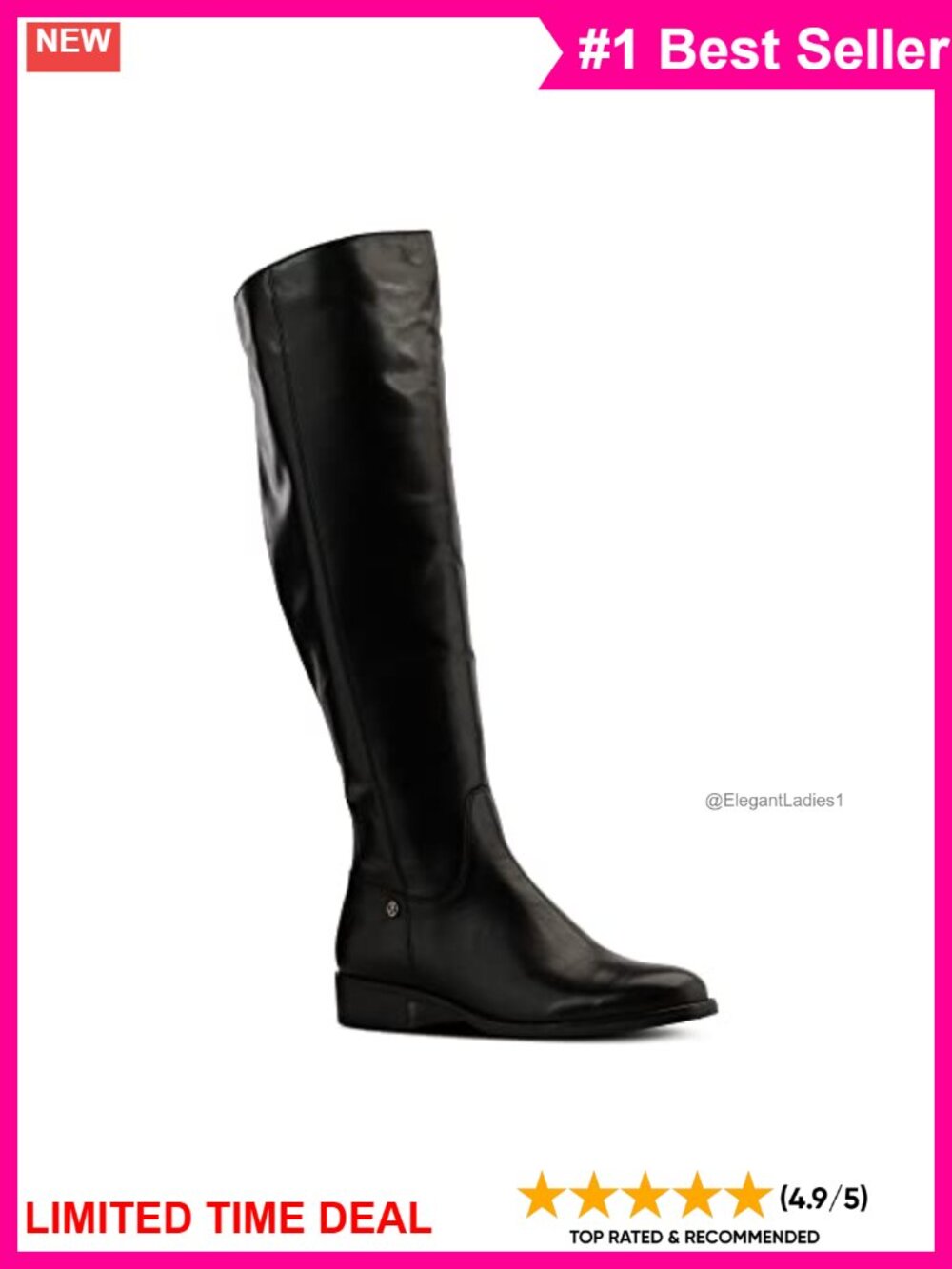 Cow Napa Leather Knee-High Block Heel Boots Cushioned Insole